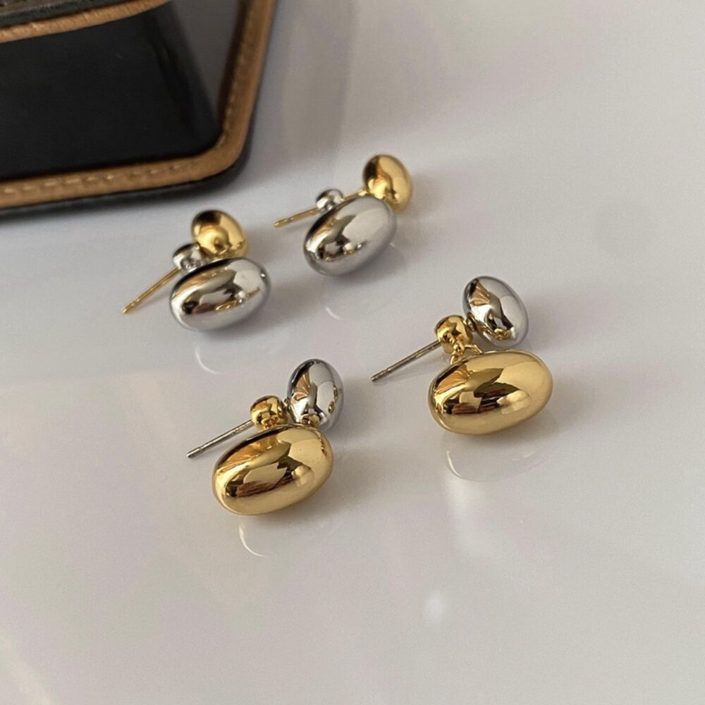 Chic Two-Tone Statement Drop Earrings - 925 Silve… - image 4